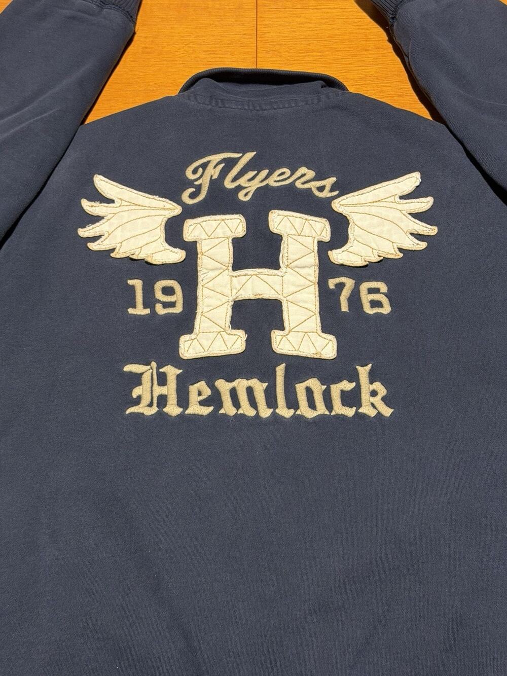 Old Navy Varsity Jacket Men’s L Blue Lined Hemlock Flyers 1976 Embroidered Y2K